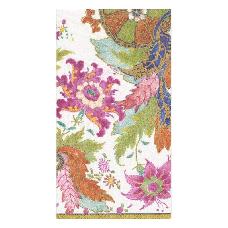 caspari Tobacco Leaf Paper Guest Towel Napkins in Ivory - 15 Per Package