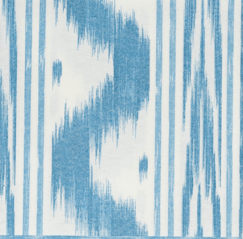 caspari Toile De Nantes Blue Paper Linen Dinner Napkins - 12 Per Package