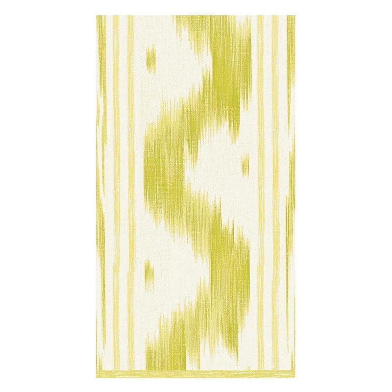 caspari Toile De Nantes Yellow Paper Linen Guest Towel Napkins - 12 Per Package
