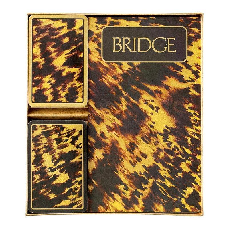 caspari Tortoise Bridge Gift Set - 2 Playing Card Decks & 2 Score Pads