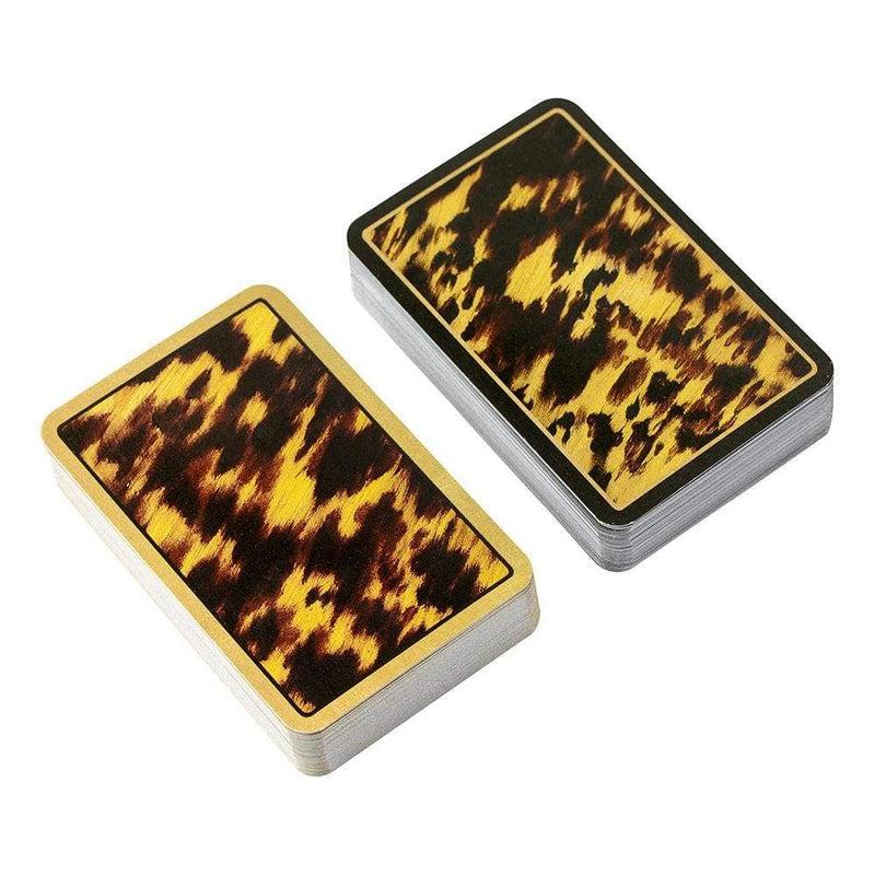 Caspari Tortoise Large Type Bridge Gift Set - 2 Playing Card Decks & 2 Score Pads