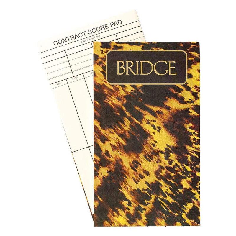 Caspari Tortoise Large Type Bridge Gift Set - 2 Playing Card Decks & 2 Score Pads