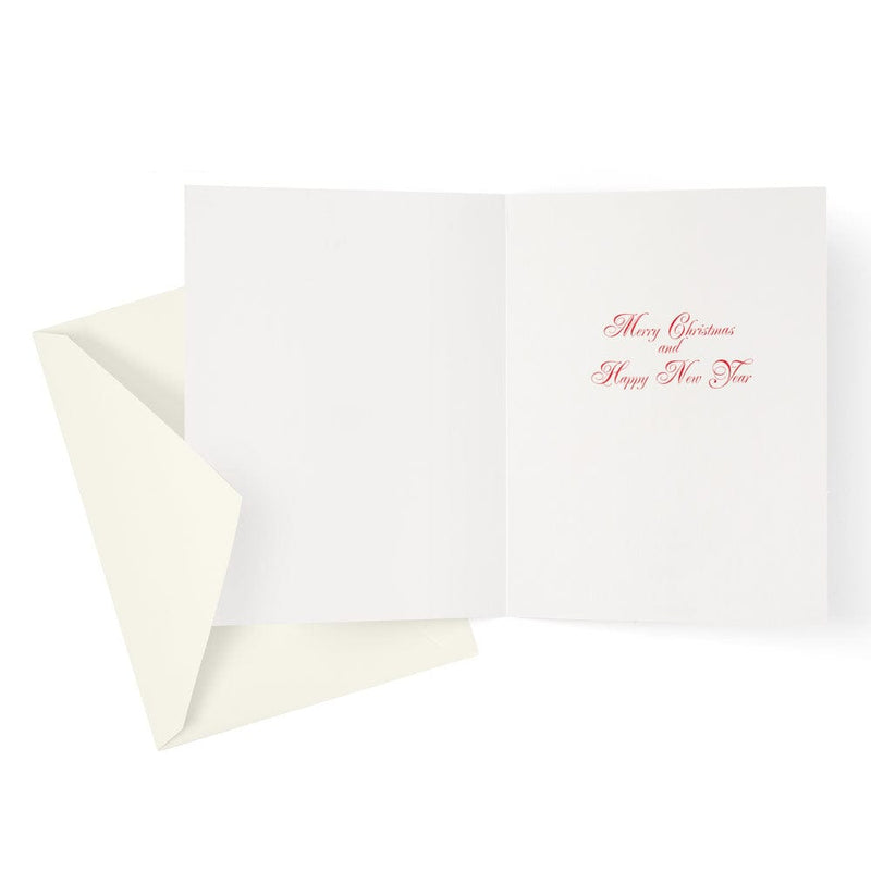 Caspari Traditional Santa Large Boxed Christmas Cards - 15 Cards & 15 Envelopes