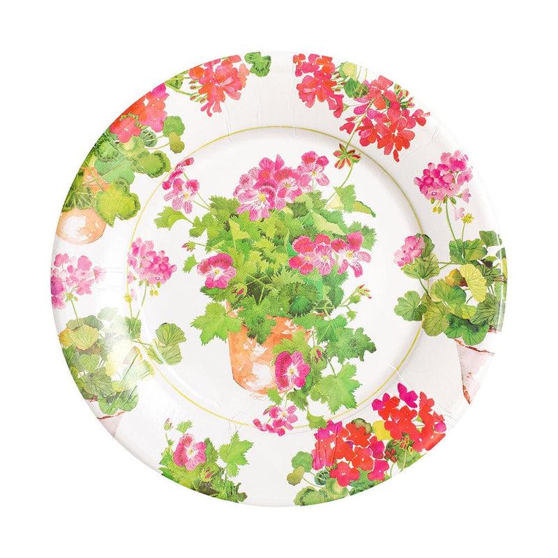 Caspari Trailing Geranium Salad & Dessert Plates - 8 Per Package