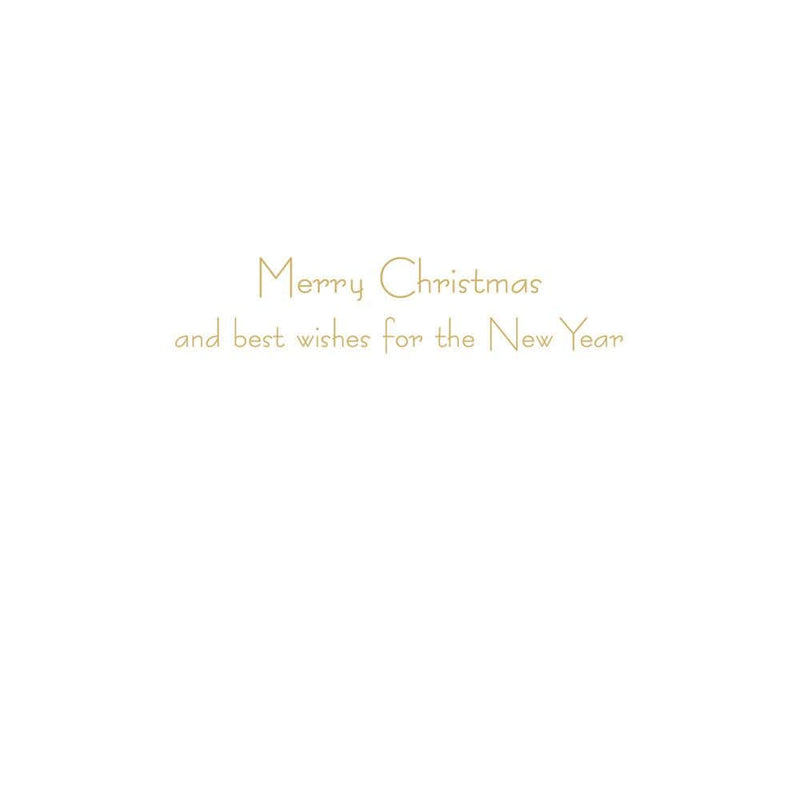 Caspari Tree At Bottom Of Stairs Mini Boxed Christmas Cards - 15 Cards & 15 Envelopes
