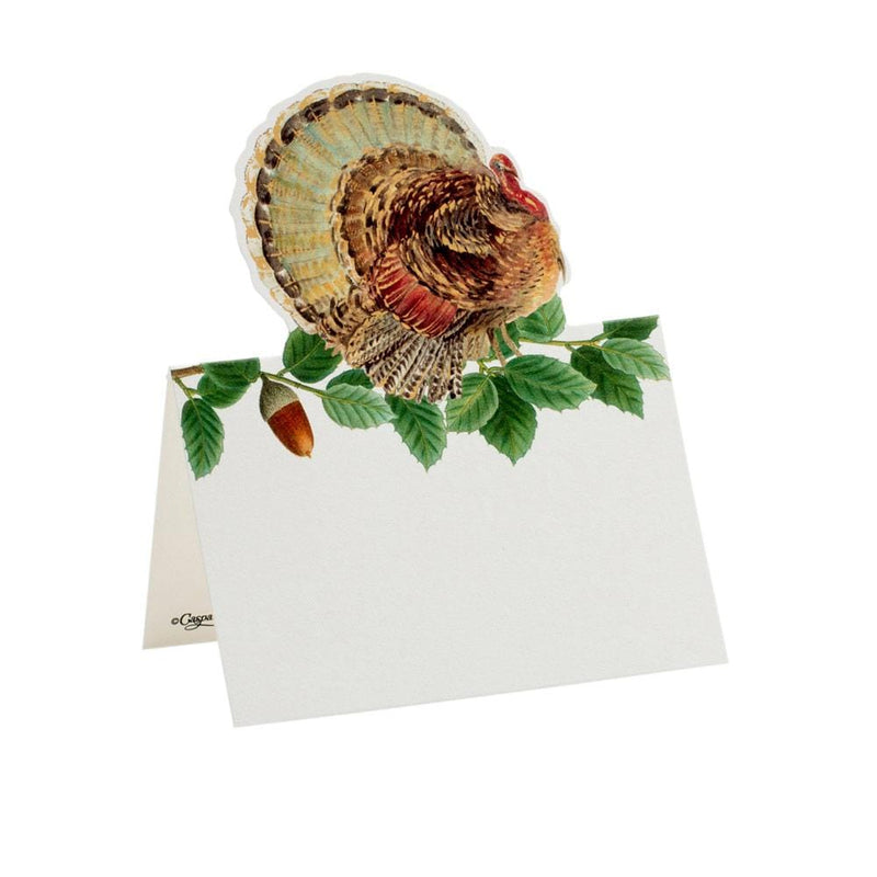 caspari Turkey and Acorns Place Cards - 8 Per Package