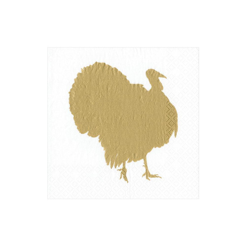 caspari Turkey Fan Paper Cocktail Napkins - 20 Per Package
