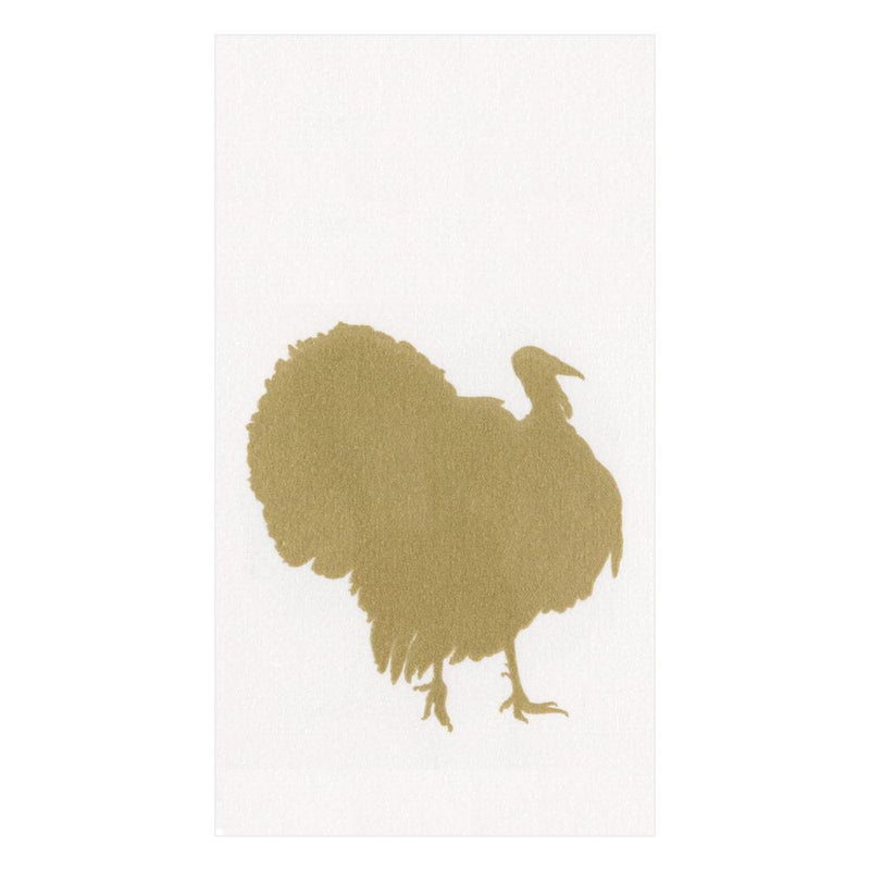 caspari Turkey Fan Paper Linen Guest Towel Napkins - 12 Per Package