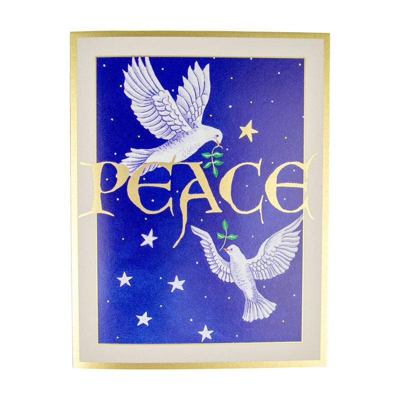 caspari Two Doves And Peace Personalized Christmas Cards