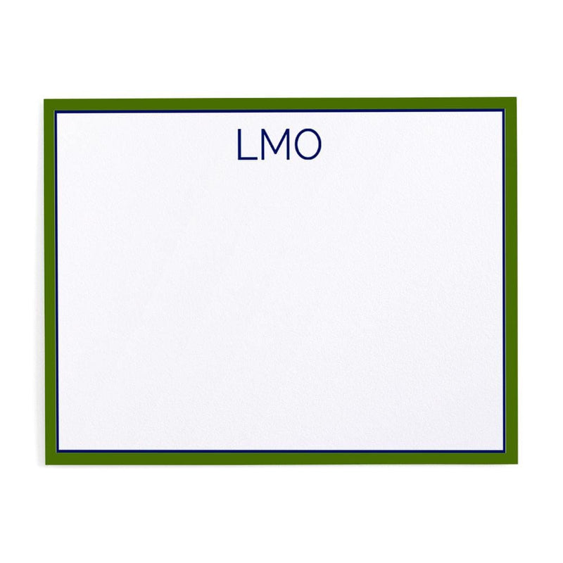 caspari Two-Tone Border Personalized Monogram Correspondence Cards