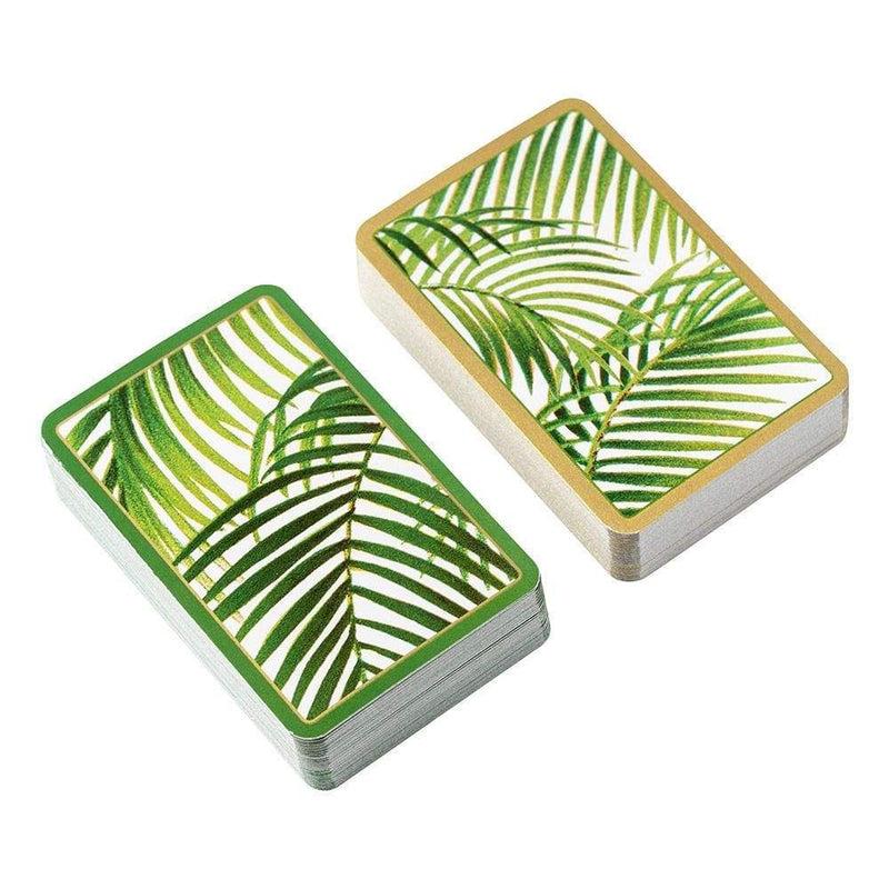 Caspari Under The Palms Bridge Gift Set - 2 Playing Card Decks & 2 Score Pads