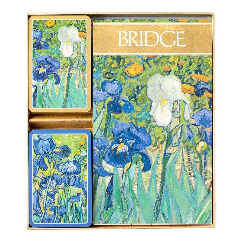 caspari Van Gogh Irises Bridge Gift Set - 2 Playing Card Decks & 2 Score Pads
