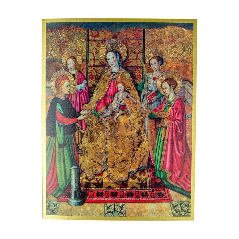 caspari Virgin And Child With St. Ines And St. Barbara Personalized Christmas Cards