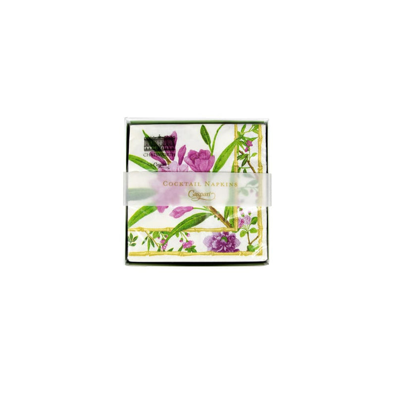caspari Wellington Ivory Boxed Cocktail Napkins - 40 Per Box