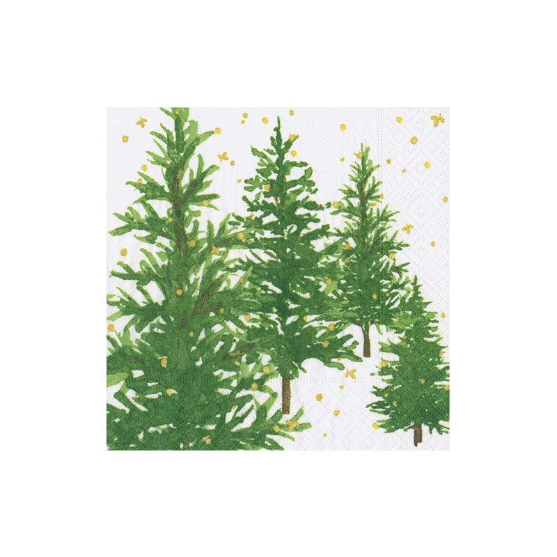 caspari White Christmas Boxed Cocktail Napkins - 40 Per Box