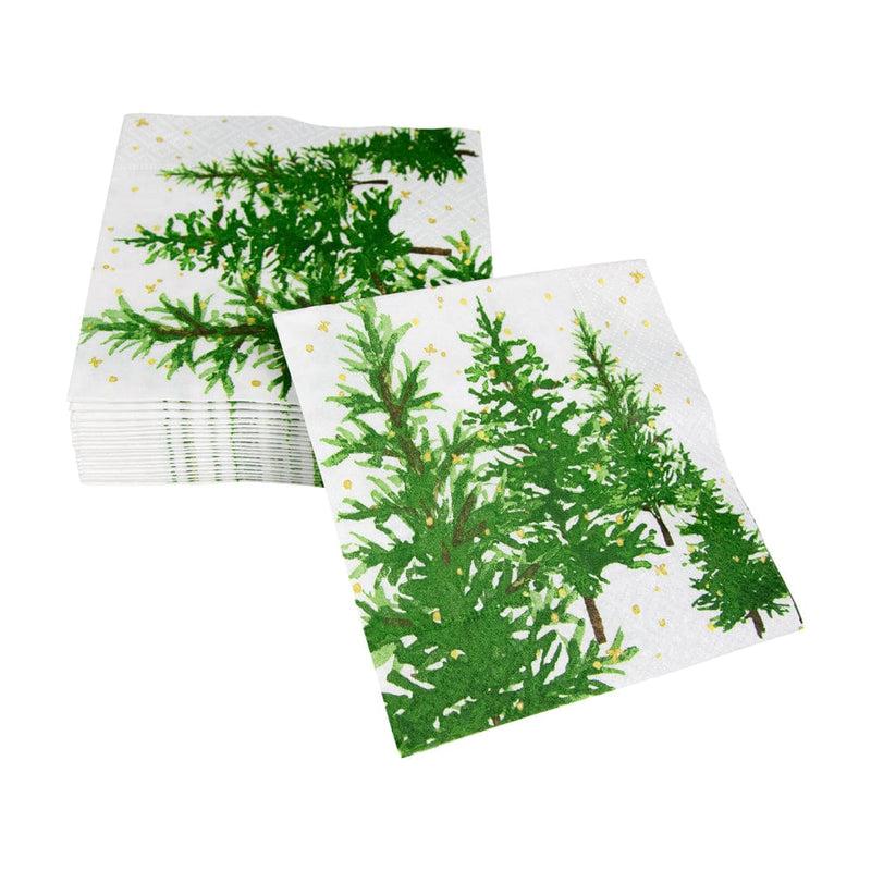 Caspari White Christmas Cocktail Napkins - 20 Per Package
