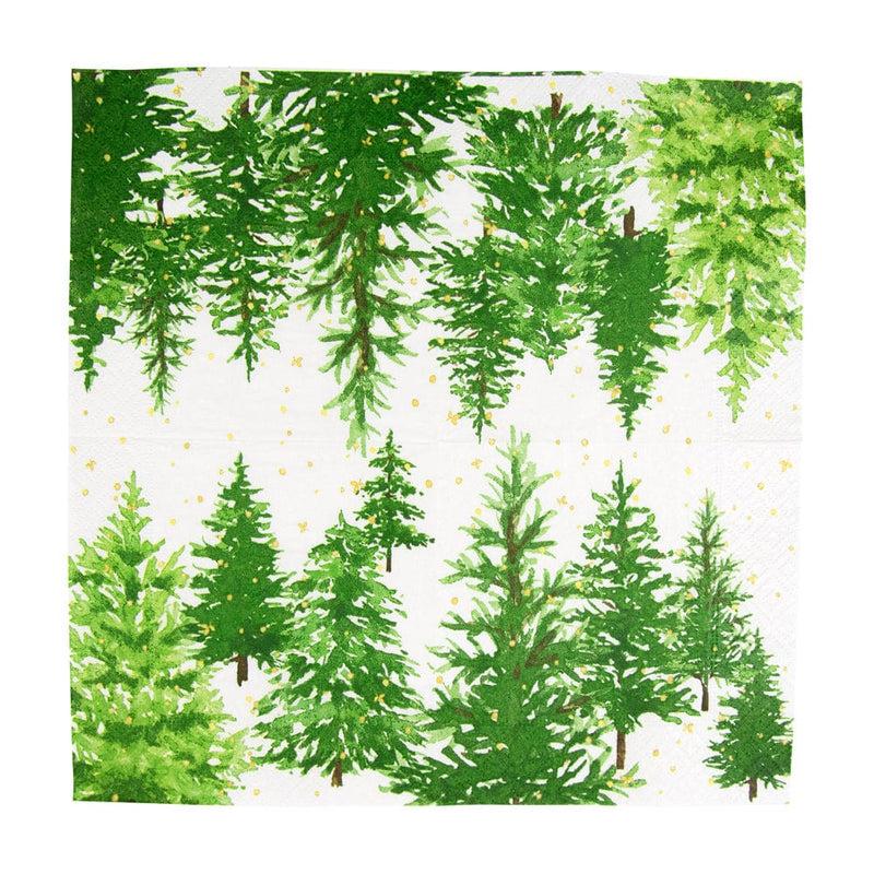 Caspari White Christmas Cocktail Napkins - 20 Per Package
