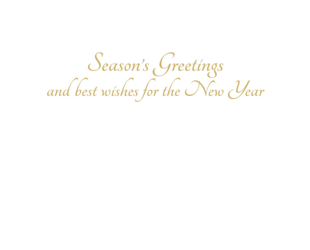 Caspari White Christmas Foil Christmas Cards - 10 Christmas Cards & 10 Envelopes