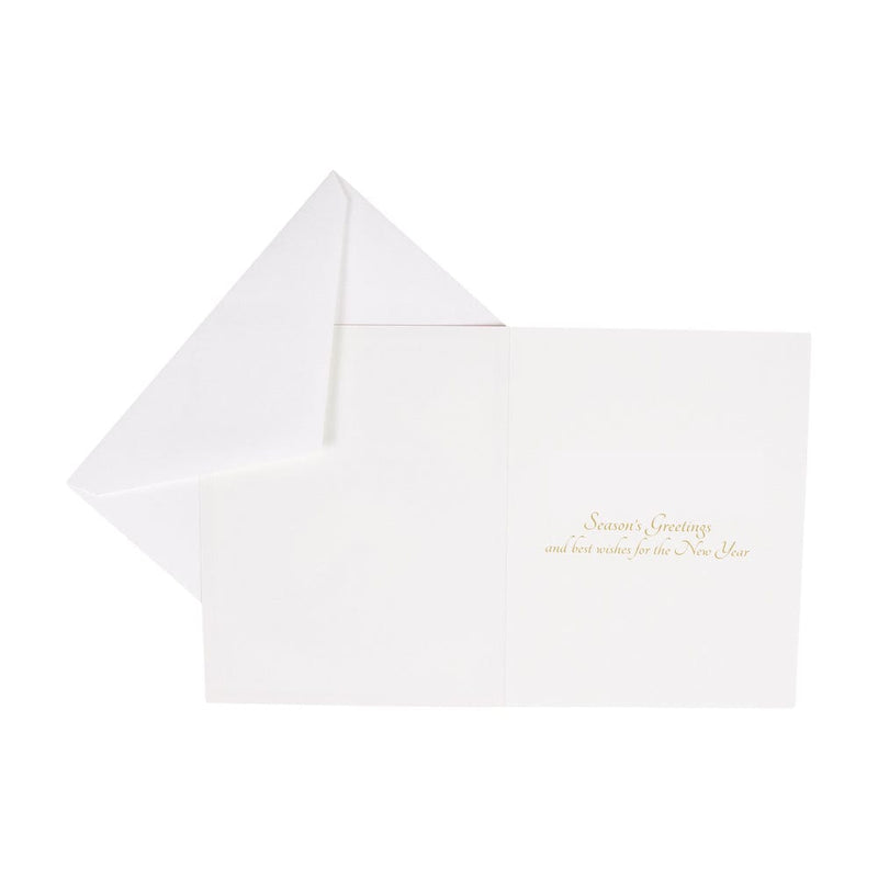 Caspari White Christmas Foil Christmas Cards - 10 Christmas Cards & 10 Envelopes