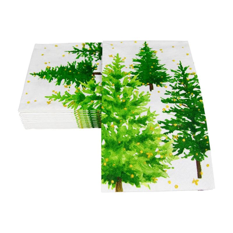 Caspari White Christmas Guest Towel Napkins - 15 Per Package