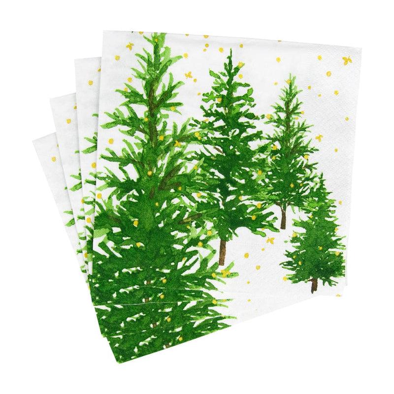Caspari White Christmas Luncheon Napkins - 20 Per Package
