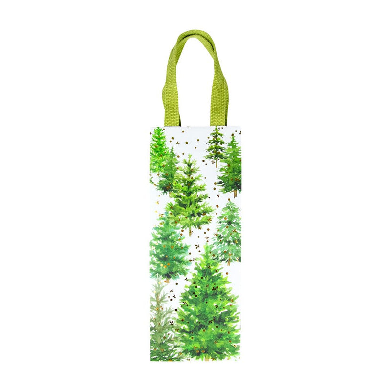 caspari White Christmas Wine & Bottle Gift Bags - 1 Each
