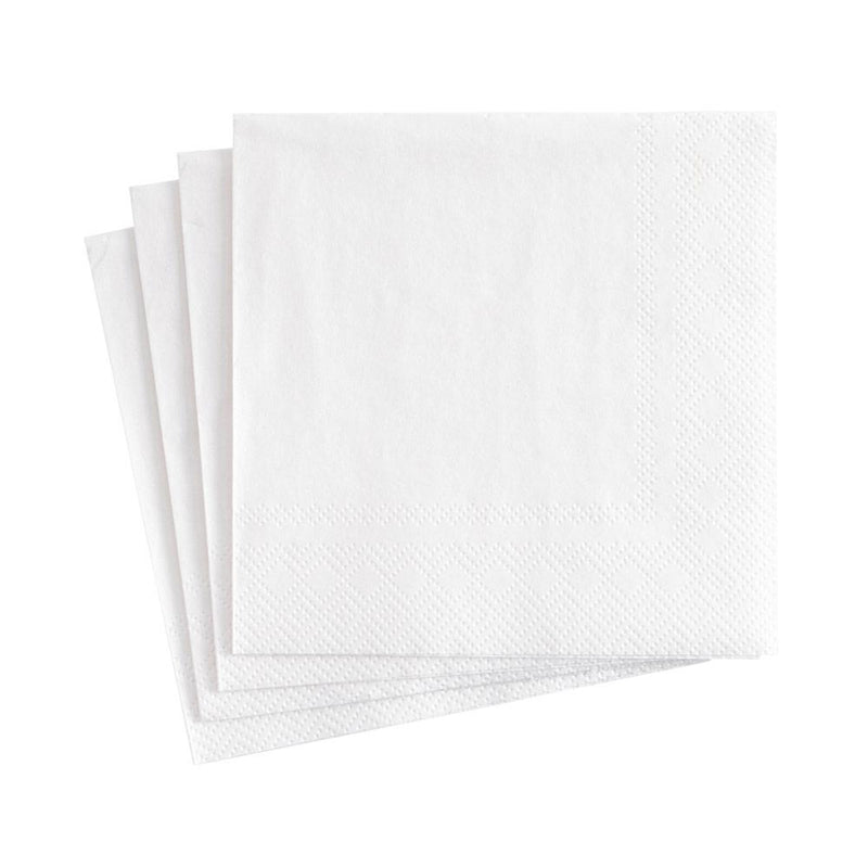 caspari White Pearl Paper Linen Cocktail Napkins - 15 Per Package