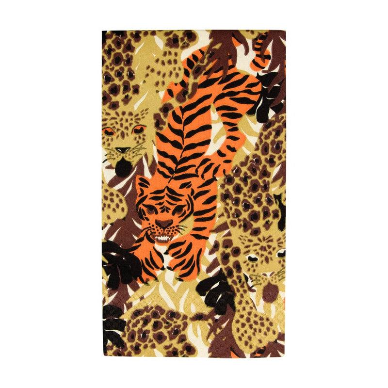 Caspari Wild Cats Guest Towel Napkins - 15 Per Package