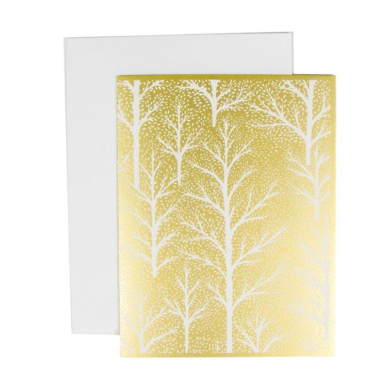 Caspari Winter Trees Boxed Christmas Cards - 16 Christmas Cards & 16 Envelopes