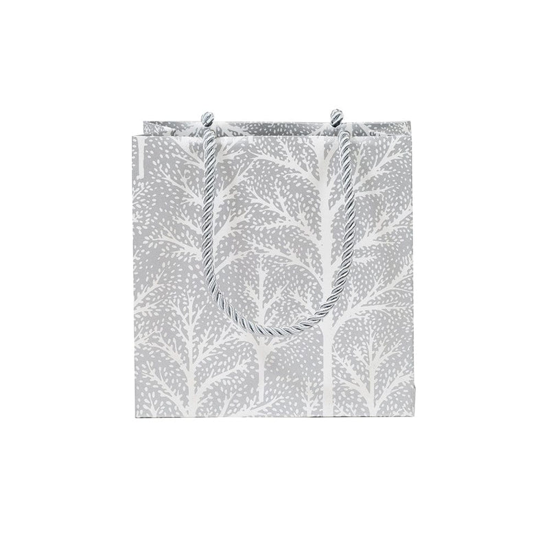 Caspari Winter Trees Silver Small Square Gift Bag - 1 Each