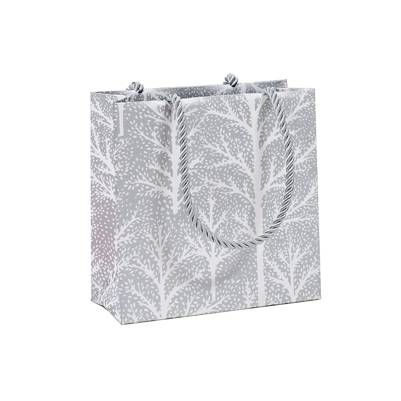 caspari Winter Trees Silver Small Square Gift Bag - 1 Each