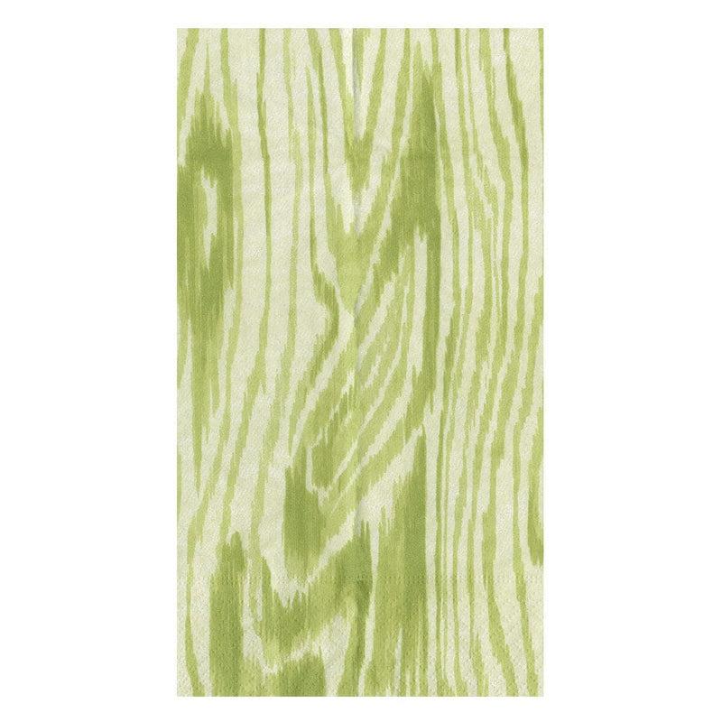caspari Woodgrain Moss Green Guest Towel Napkins - 15 Per Package