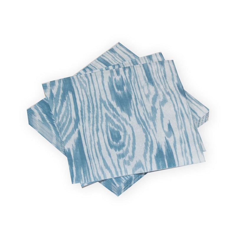 Caspari Woodgrain Stone Blue Cocktail Napkins - 20 Per Package