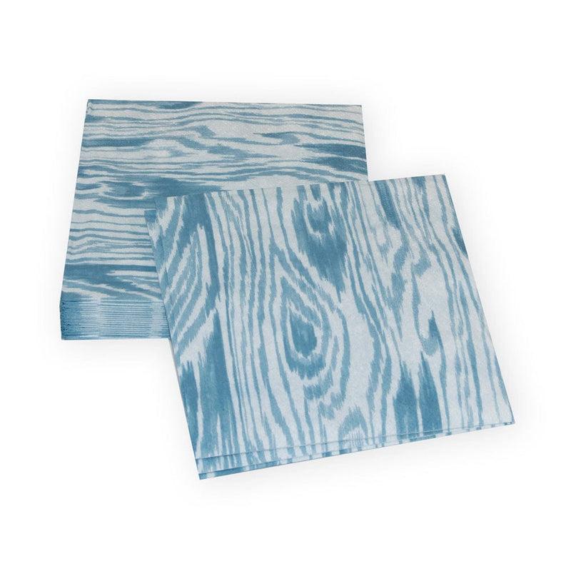 Caspari Woodgrain Stone Blue Cocktail Napkins - 20 Per Package