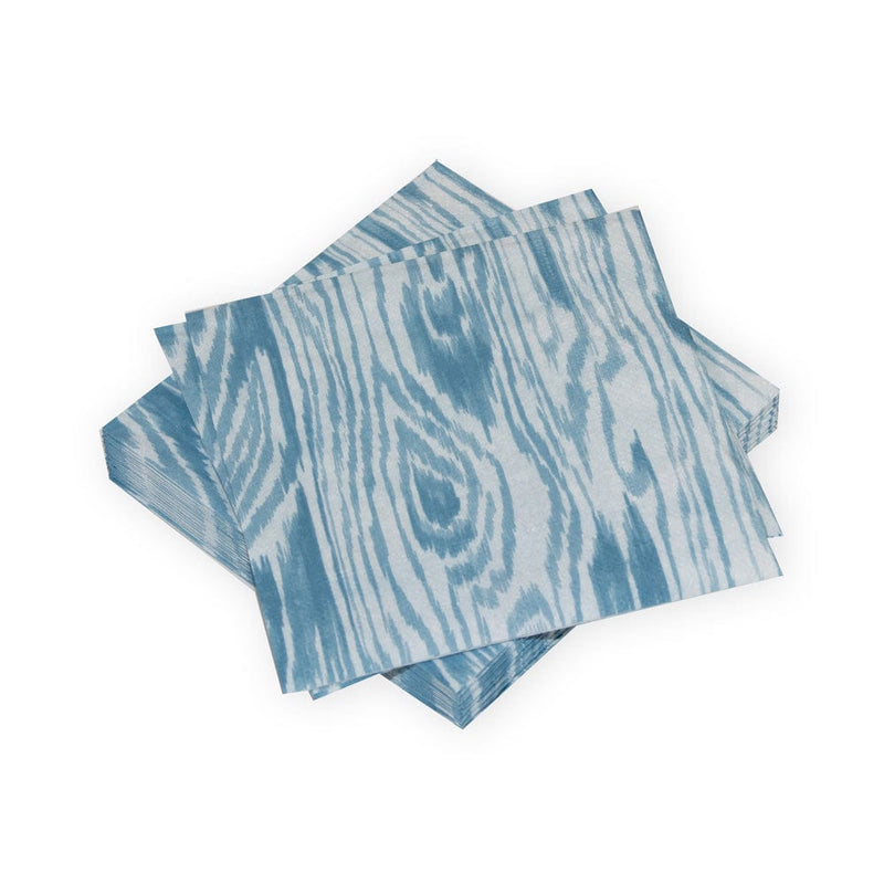 caspari Woodgrain Stone Blue Cocktail Napkins - 20 Per Package