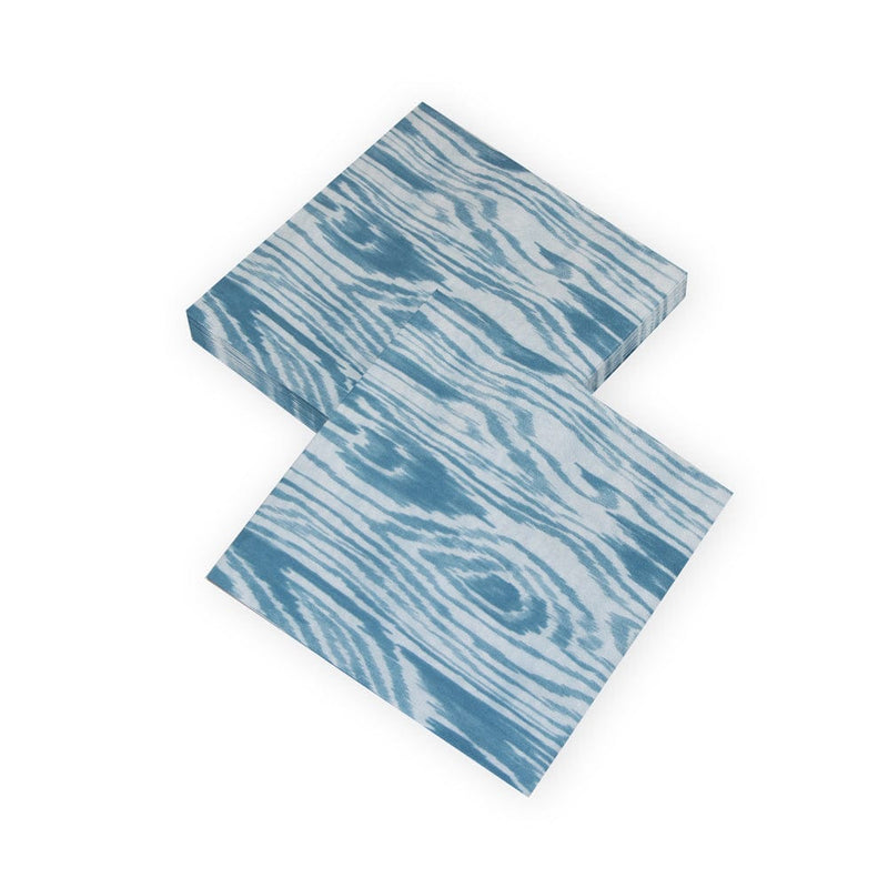 Caspari Woodgrain Stone Blue Luncheon Napkins - 20 Per Package