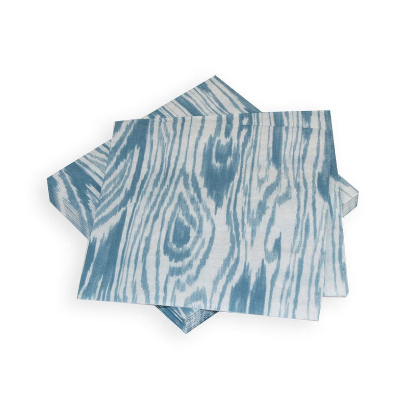 caspari Woodgrain Stone Blue Luncheon Napkins - 20 Per Package