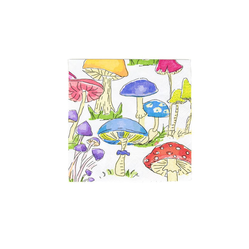 caspari Woodland Mushrooms Cocktail Napkins - 20 Per Package