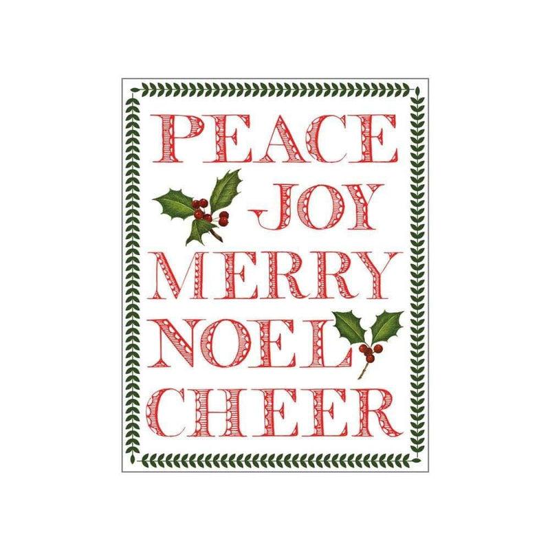 Caspari Yuletide Cheer Gift Enclosure Cards In Gold Foil - 4 Mini Cards & 4 Envelopes