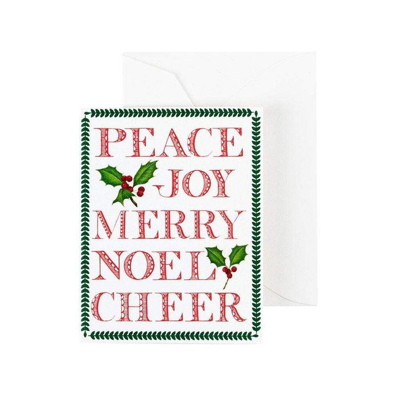 caspari Yuletide Cheer Gift Enclosure Cards in Gold Foil - 4 Mini Cards & 4 Envelopes