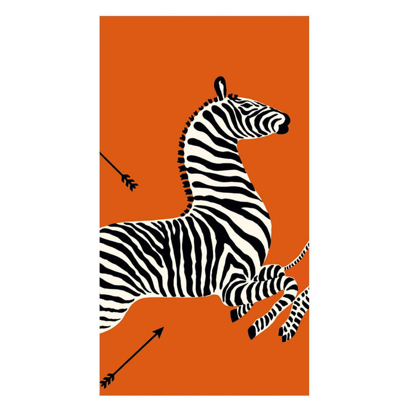 caspari Zebras Orange Guest Towel Napkins - 15 Per Package