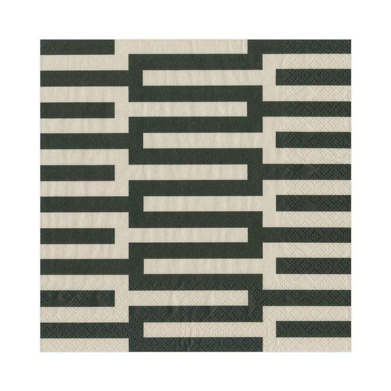 caspari Zipper Paper Luncheon Napkins in Black - 20 Per Package