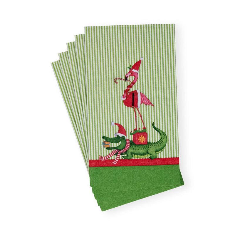 Caspari Zooey Christmas Guest Towel Napkins - 15 Per Package