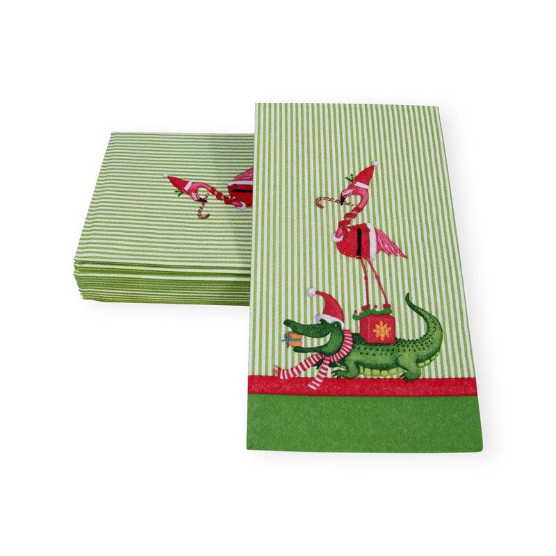 Caspari Zooey Christmas Guest Towel Napkins - 15 Per Package