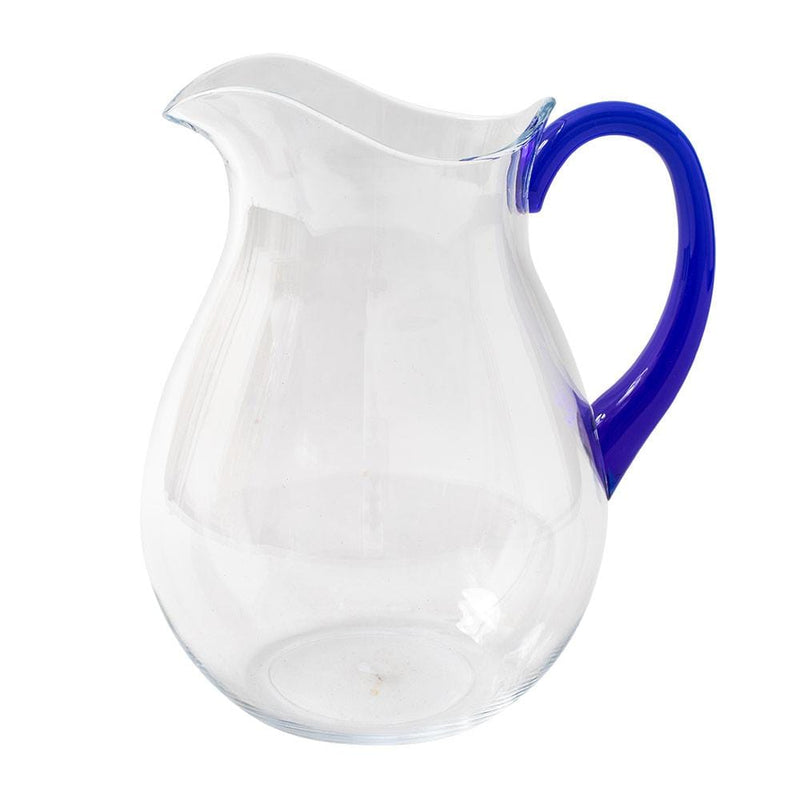 Caspari Acrylic Pitcher In Clear With Cobalt Handle - 1 Each
