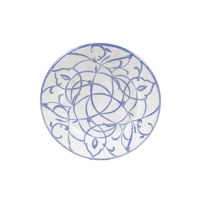 Caspari Algarve Ceramic Blue Salad & Dessert Plates - 8 Per Package