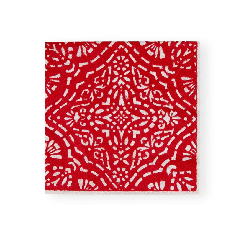 Caspari Annika Paper Luncheon Napkins In Red - 20 Per Package