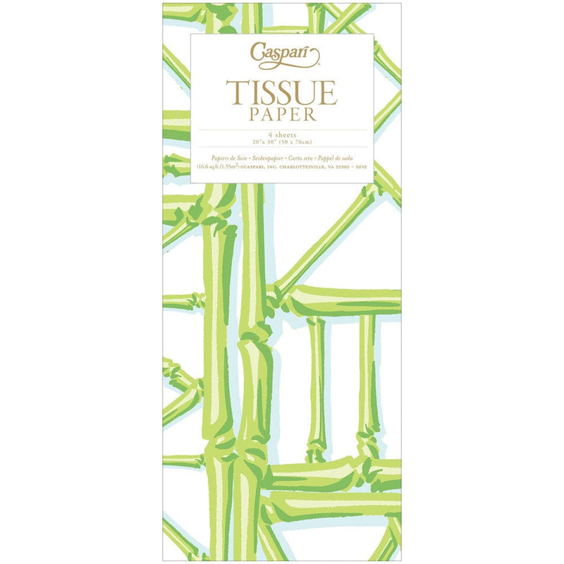 caspari Bamboo Screen Moss Green Tissue Paper - 4 Tissue Sheets Per Pack