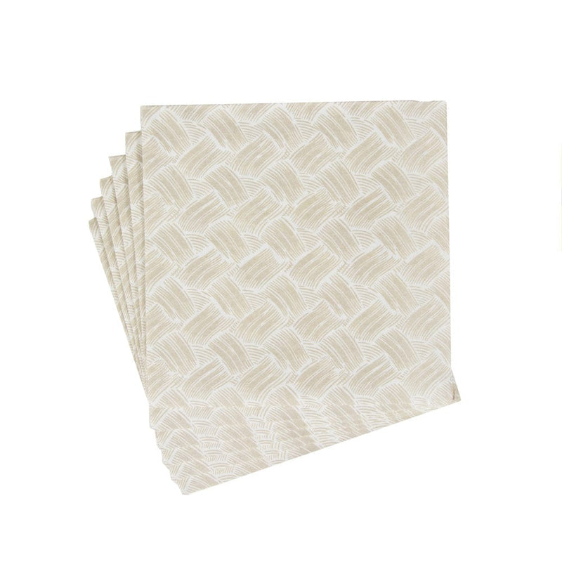 Caspari Basketry Flax Paper Linen Dinner Napkins - 12 Per Package