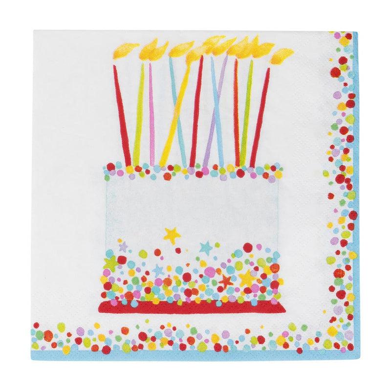 Caspari Birthday Cake Luncheon Napkins - 20 Per Package
